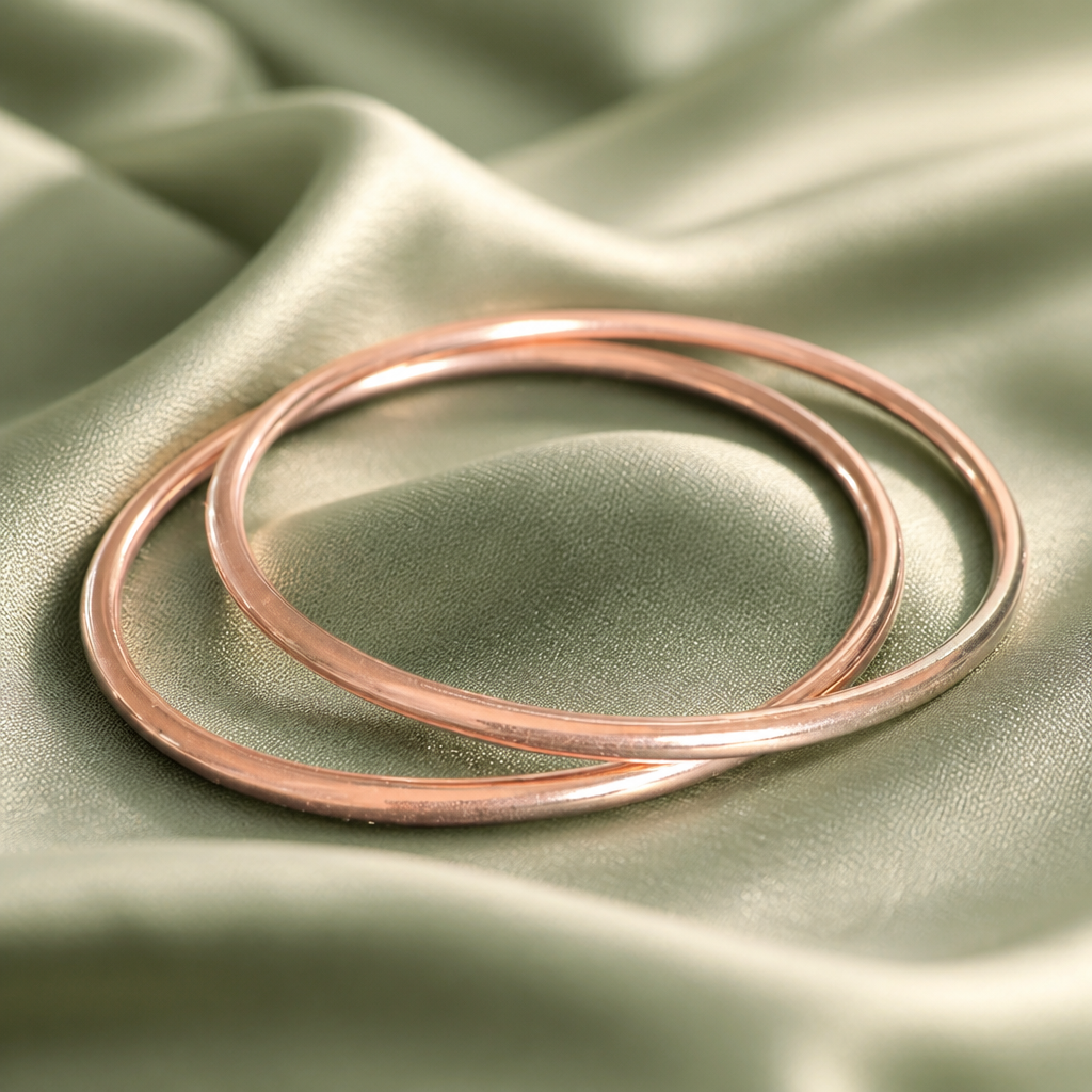 The Halo Bangles - Rose Gold (2 pack)